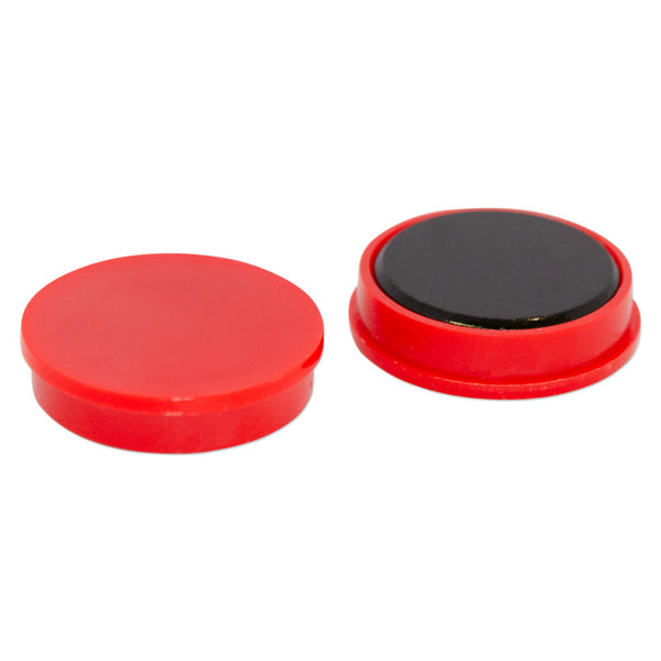 Ferrite Whiteboard Button Magnet 30mm x 6mm - Red