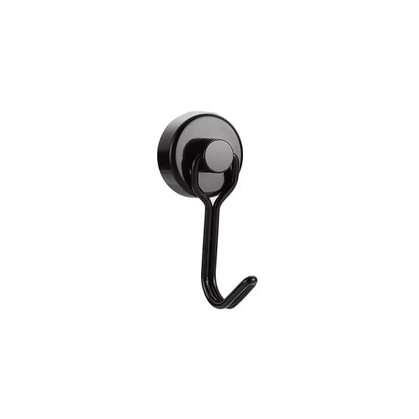 Neodymium Swivel Magnet with Hook - 25mm diameter I Black Coating