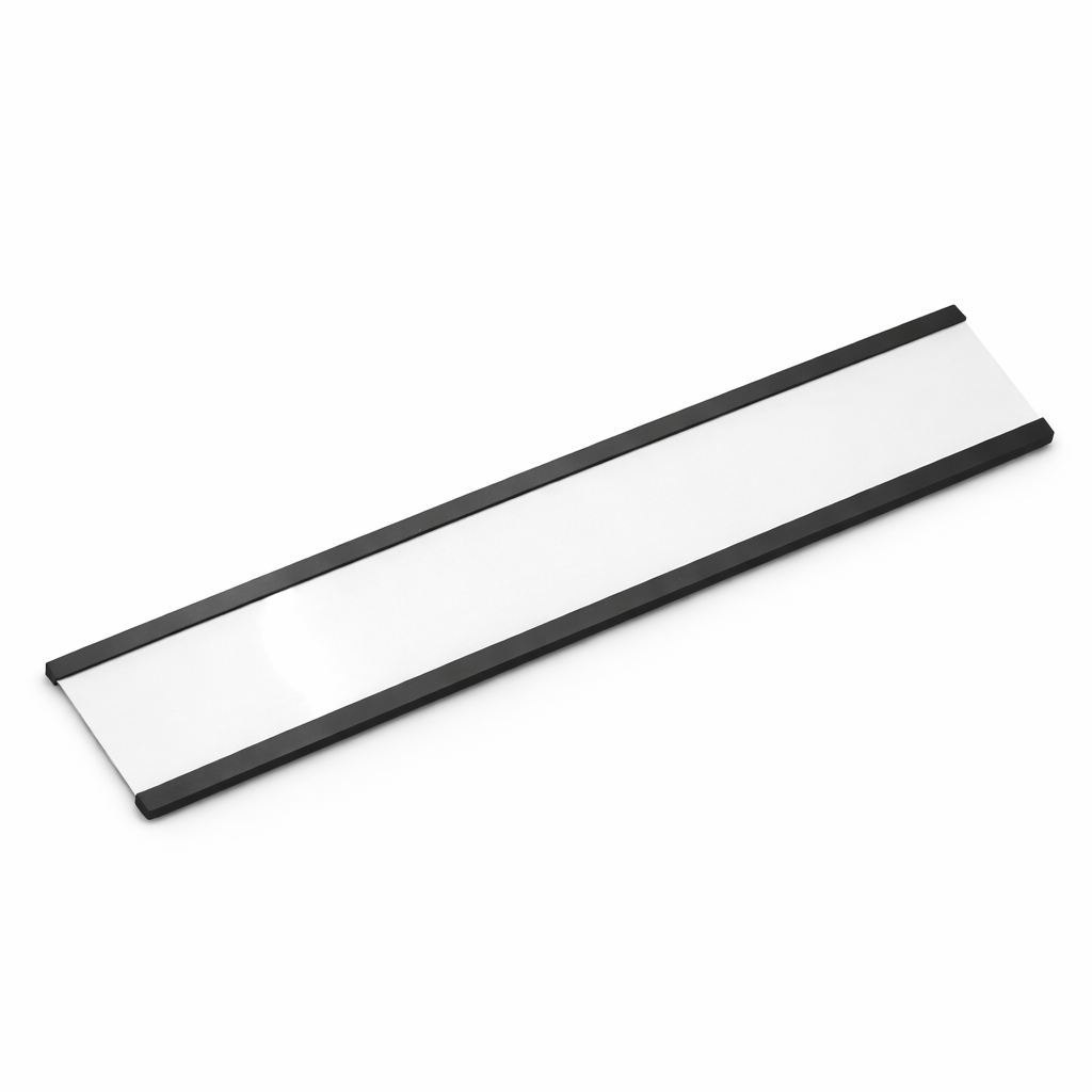 Magnetic Label Holder C-Channel Set – 100mm x 15mm x 1.1mm | Includes Plastic Cover and Insert Card