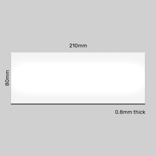 Magnetic Labels - 210mm x  80mm - 0.8mm | White