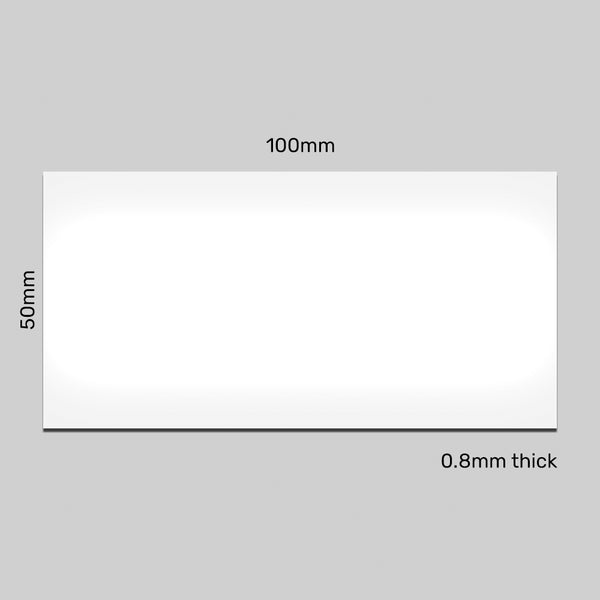 Magnetic Labels - 100mm x 50mm x 0.8mm | White (MOQ 10)