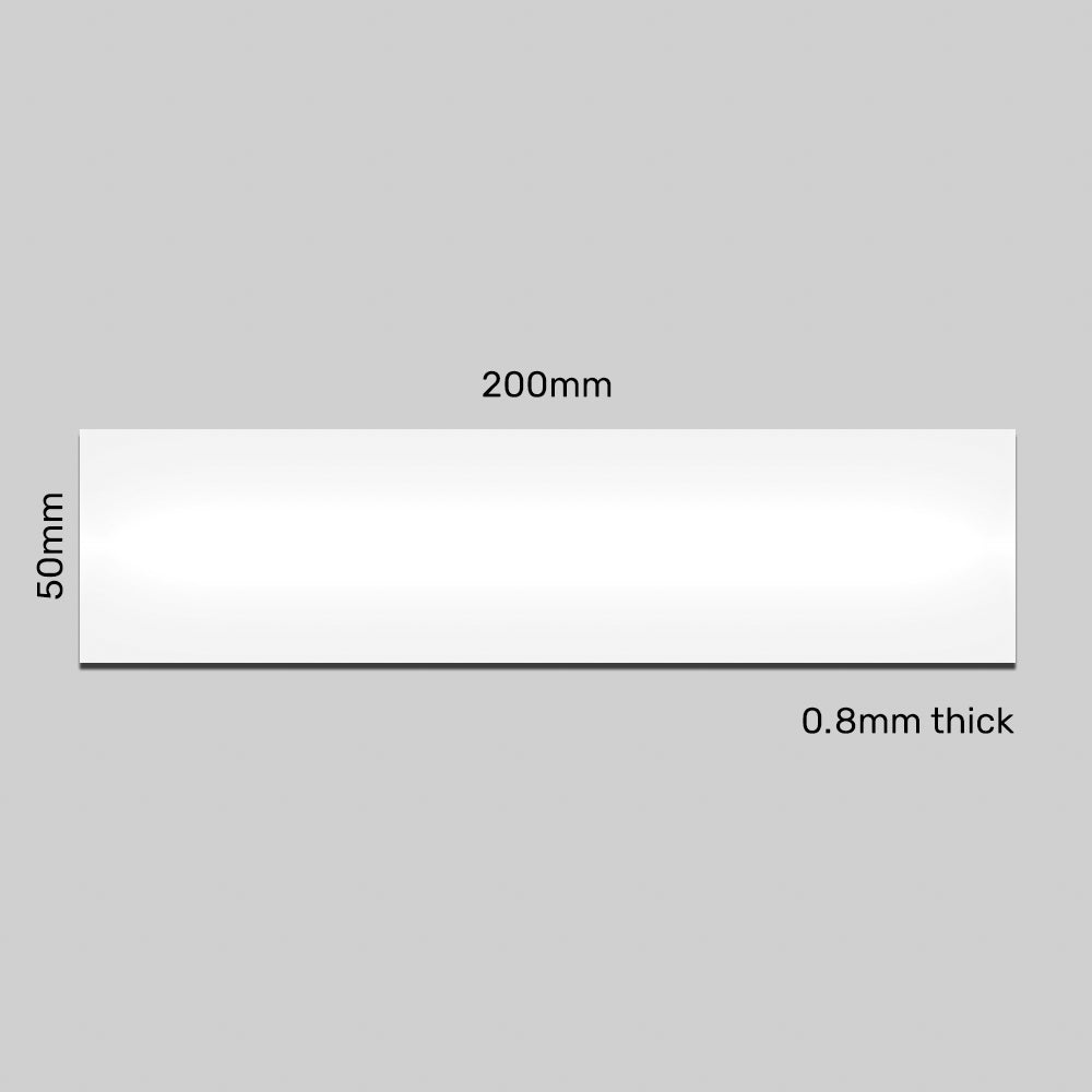 Non-Rewritable PVC Magnetic Labels - 200 mm x 50 mm x 0.8 mm | White