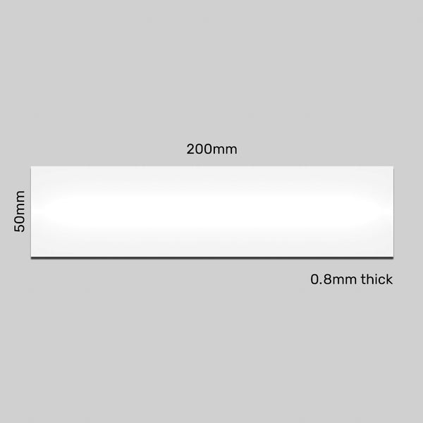 Non-Rewritable PVC Magnetic Labels - 200 mm x 50 mm x 0.8 mm | White
