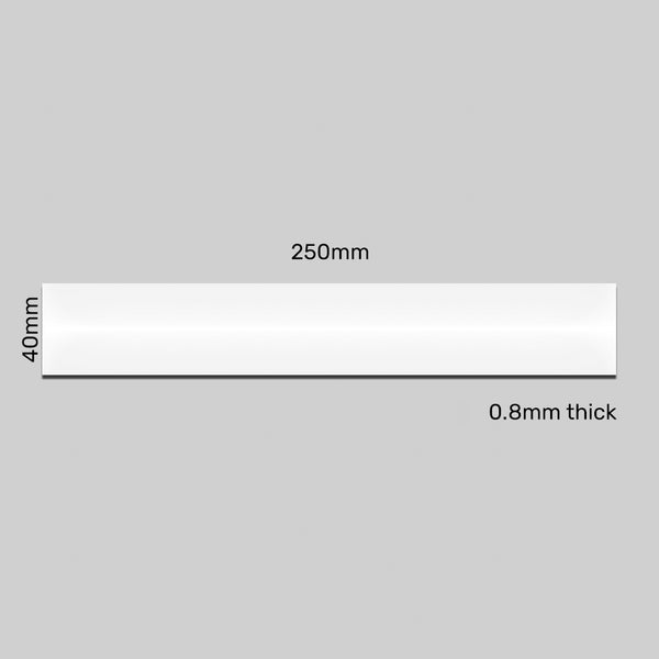 Magnetic Labels - 250mm x  40mm - 0.8mm | White
