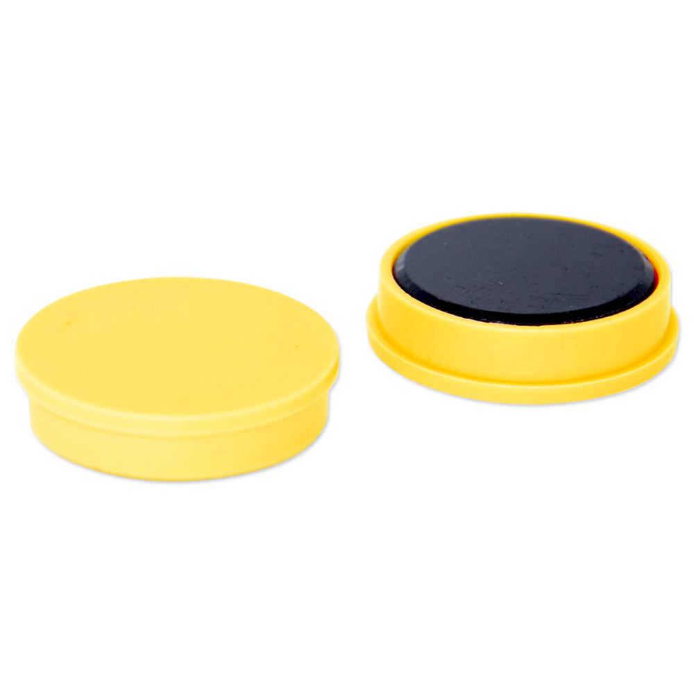 Ferrite Whiteboard Button Magnet 30mm x 6mm - Yellow