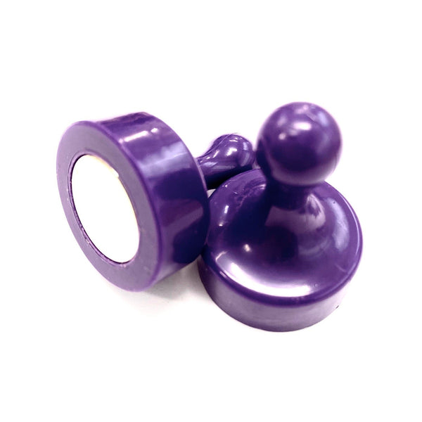 Purple Pin Whiteboard Magnets - 29mm diameter x 38mm | 4 PACK